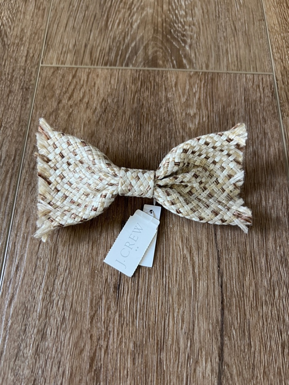 J. Crew Straw Bow Hair Clip in Natural and Light Tan